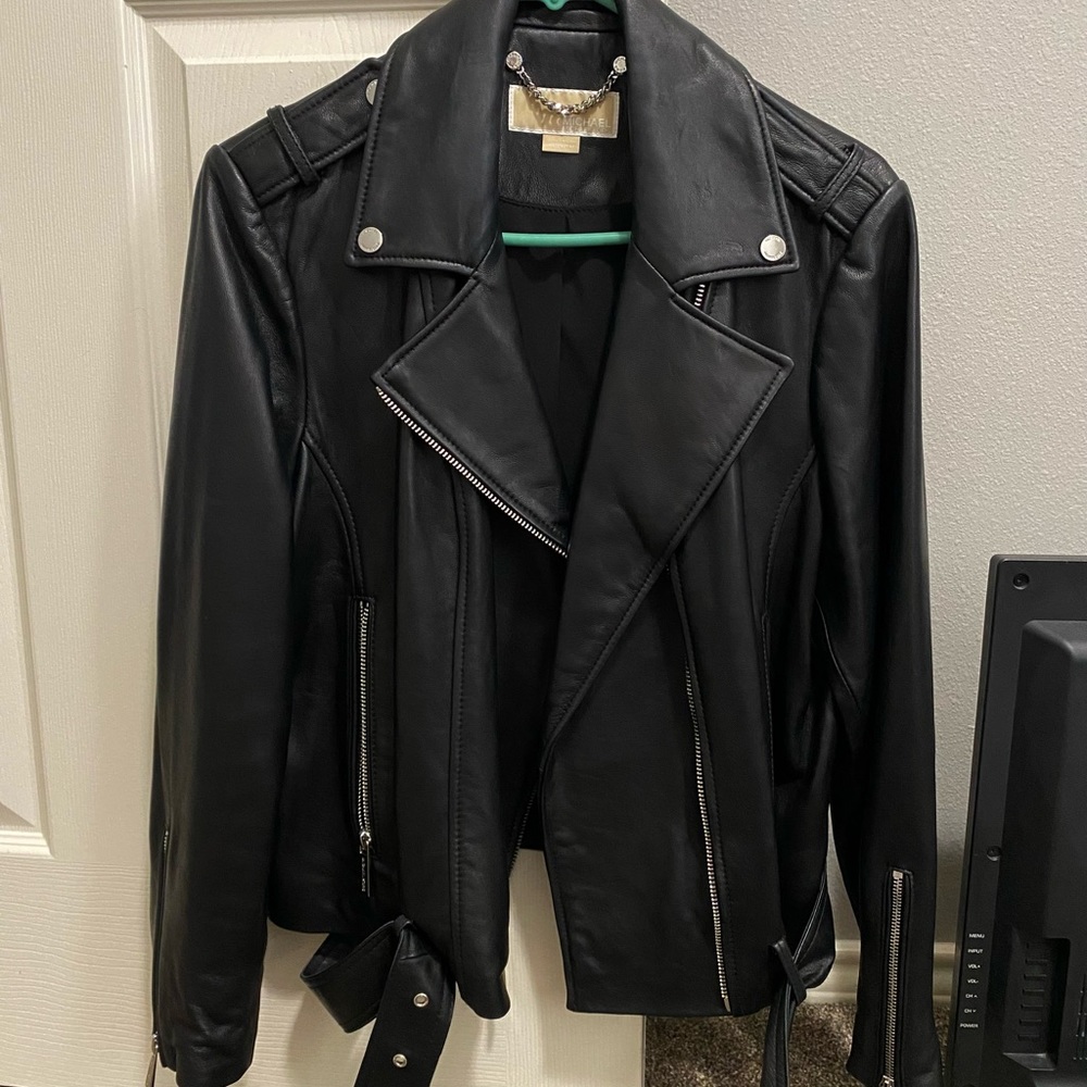 Michael Kors Leather Moto Jacket